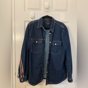 Denim jacket with funky stripes
